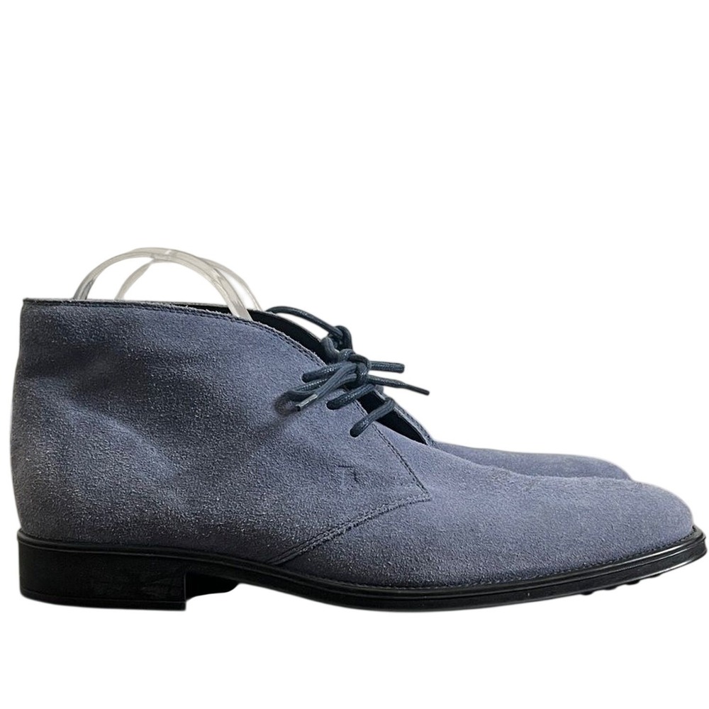 Tod's Gray Suede Chukka Boots sz 9 Preppy Academia Classic Lace Up Made in Italy